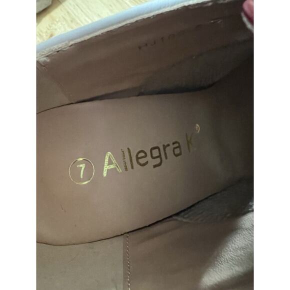 Allegra K Bright Red Heel Boots Lace Up - Picture 8 of 10